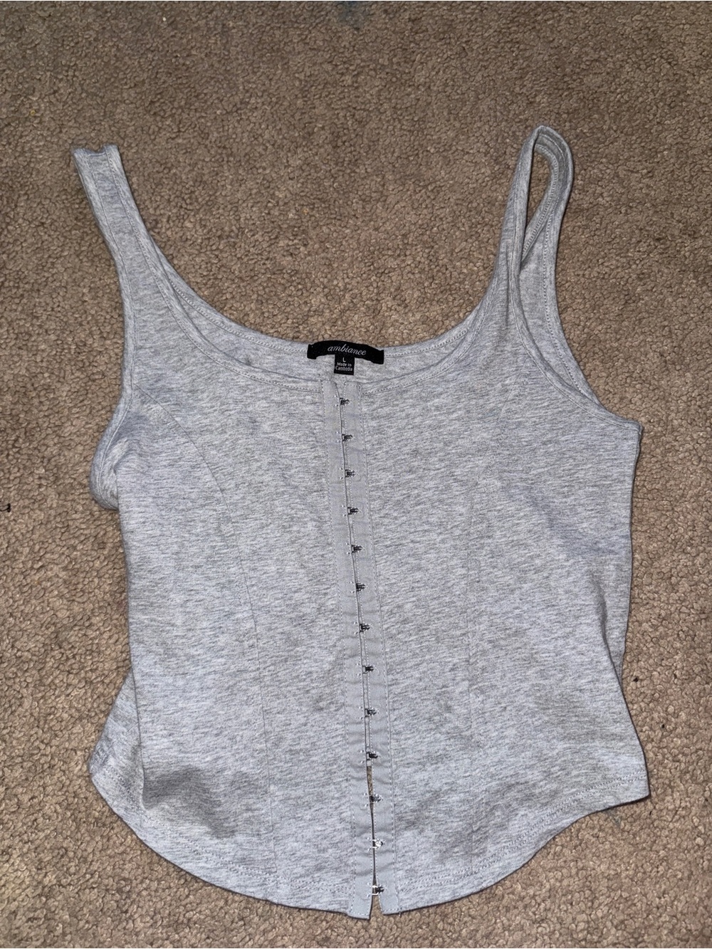 Ambiance Light Gray Hook-Front Tank Top